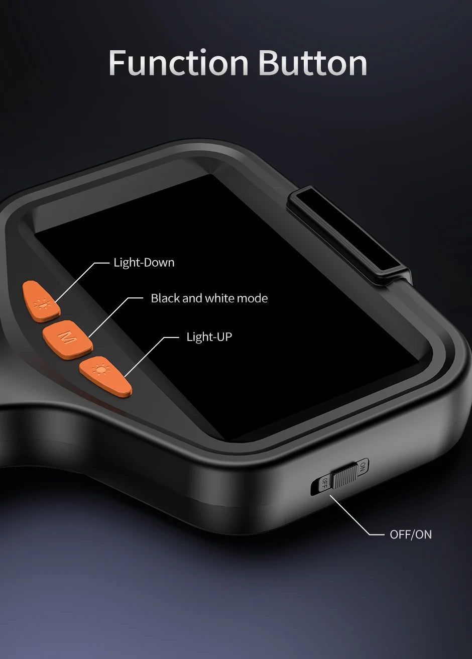 4.3" LCD Endoscope Camera with Light HD 1080P 5.5mm IP67 Waterproof Borescope Camera with 6 Adjustable LED Lights for Sewer Car