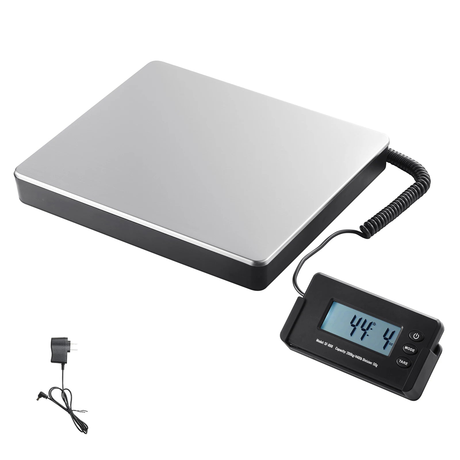 440 lbs Digital Shipping Scale with LCD, Tare & Dual Power