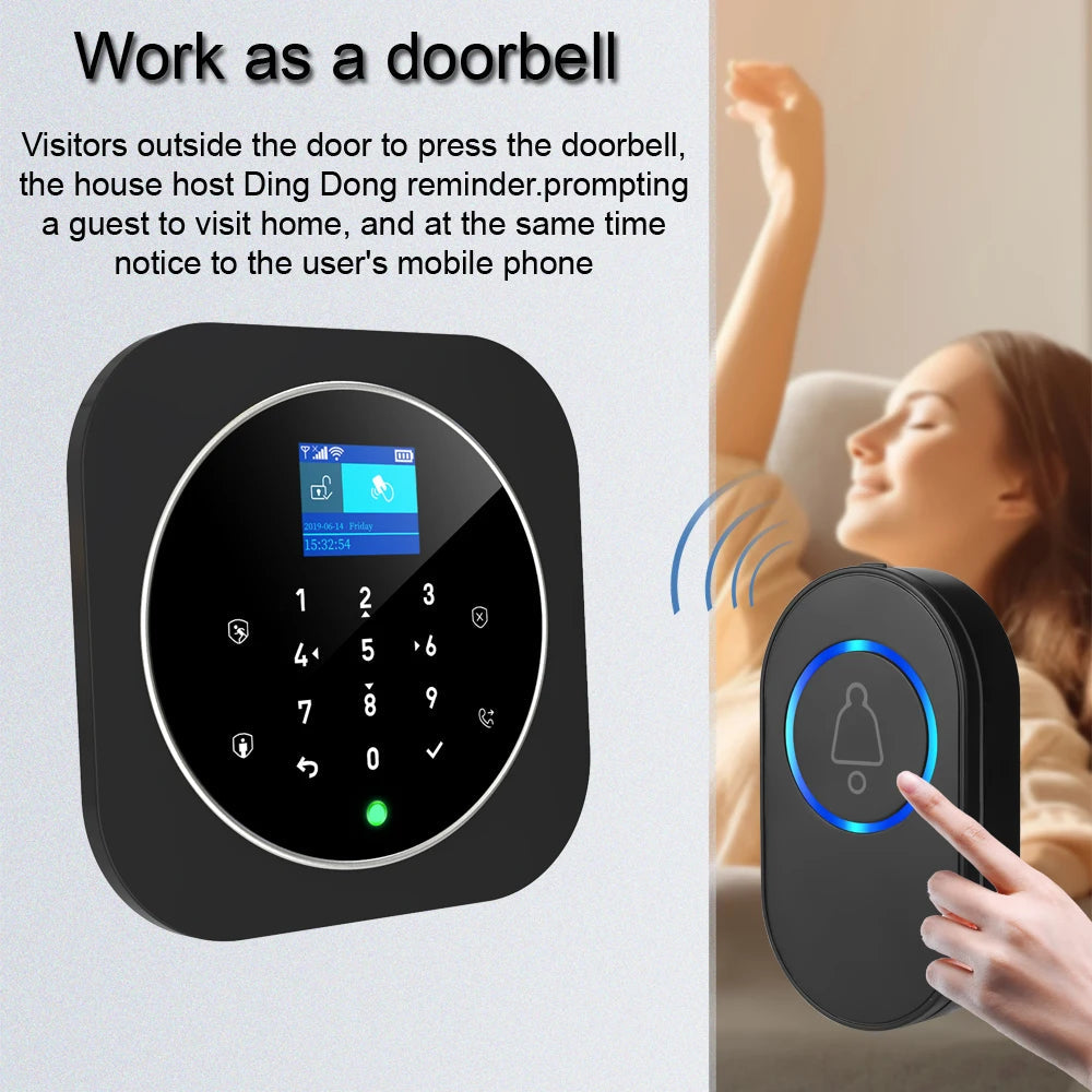 NEW Tuya WIFI W9B Alarm System for Home Burglar Security 433MHz WiFi GSM Alarm Wireless Tuya Smart House App Control