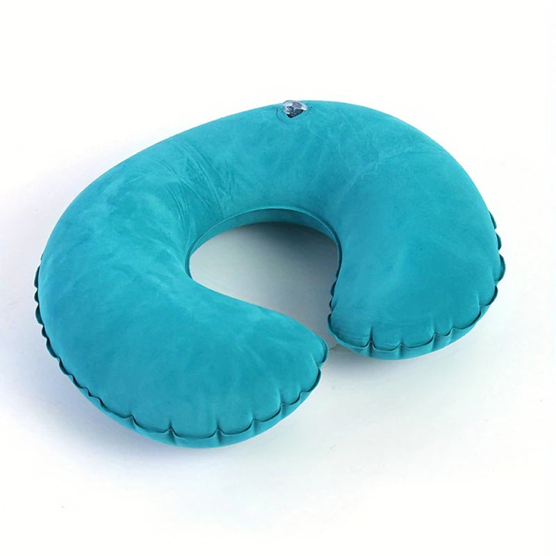 Almohada de viaje inflable para el cuello en forma de C