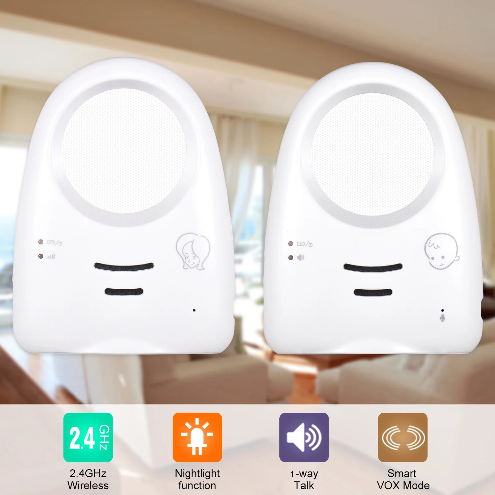 Portable 2.4GHz Wireless Baby Monitor One‑Way Talk