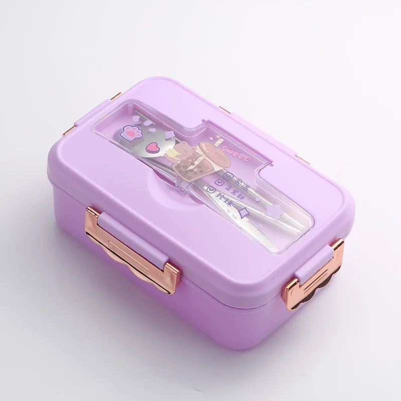 Cartoon Divided Lunch Box, Five Colour Options