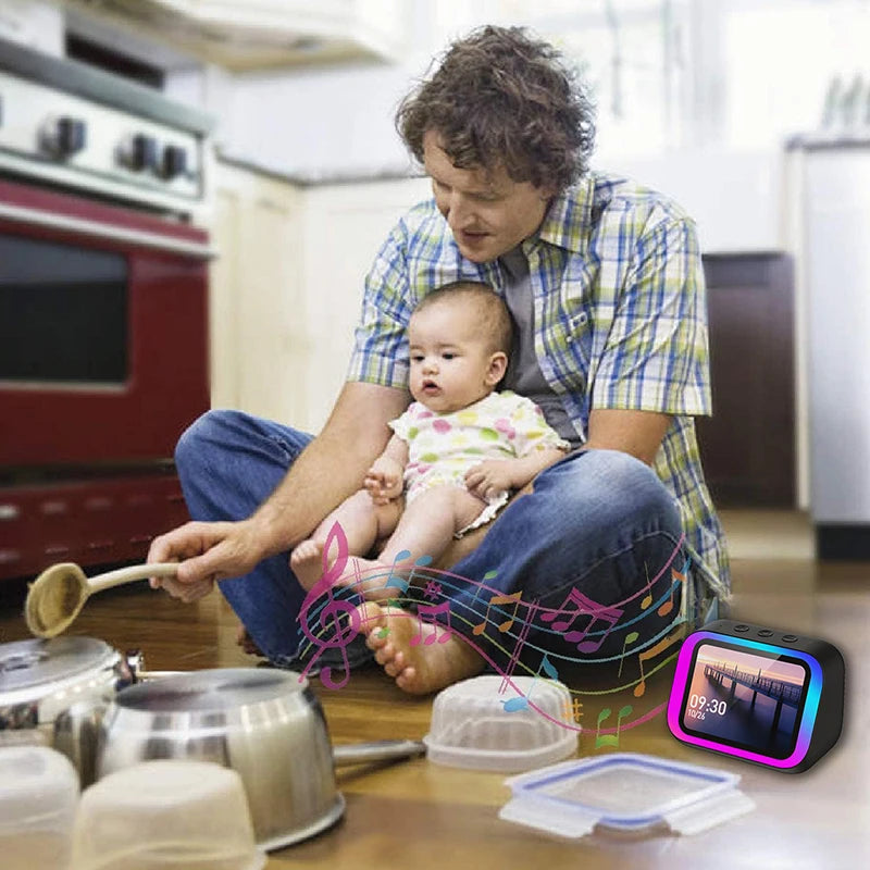 Bluetooth Alarm Clock with Speaker and Photo Display