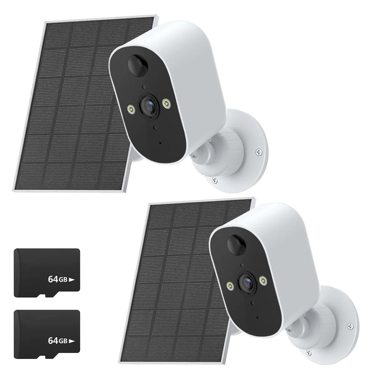 1080P 2-Pack Solar Security Camera Wireless Outdoor Battery Powered