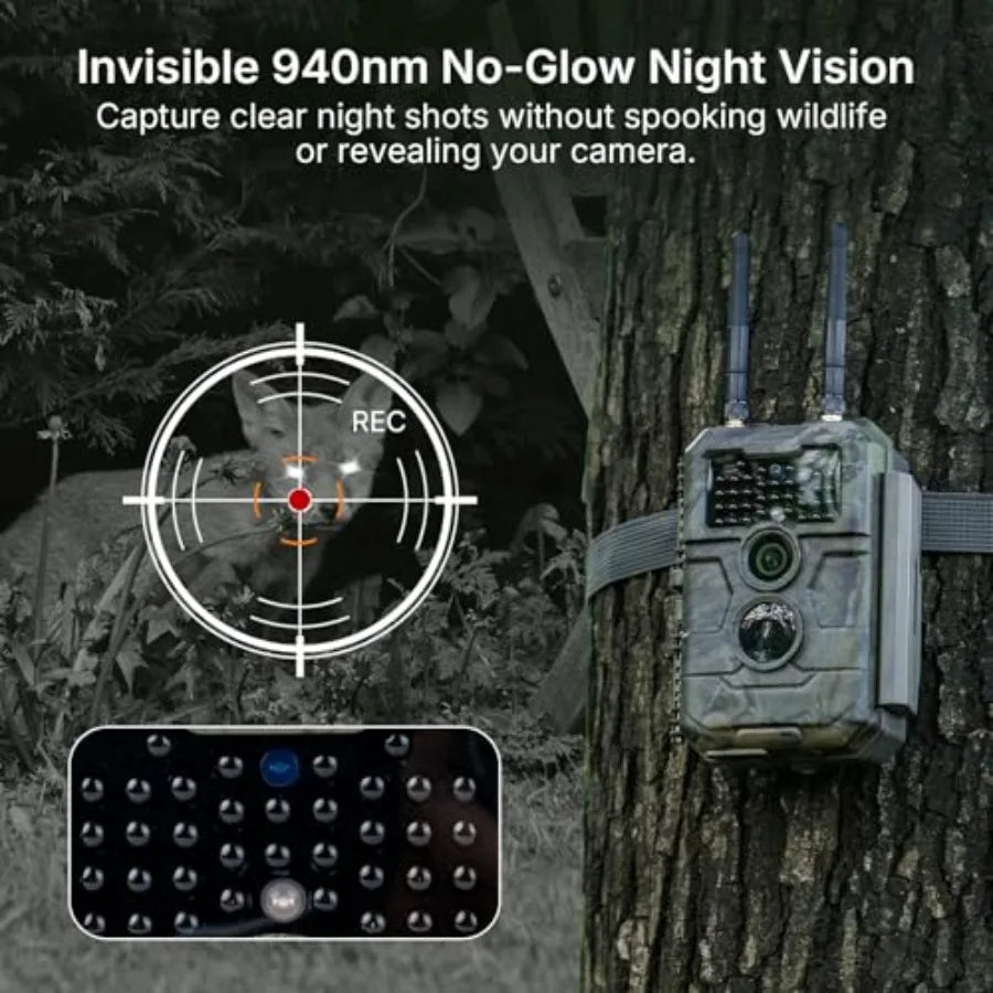 E6+ WiFi Wildlife Trail Camera, 64MP, 165 ft Range