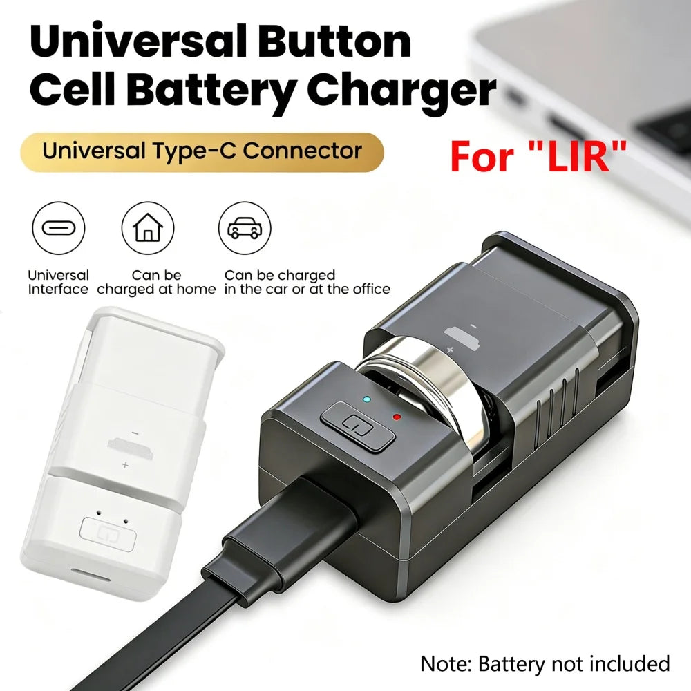 USB-C Charger for Rechargeable LIR Coin Cells