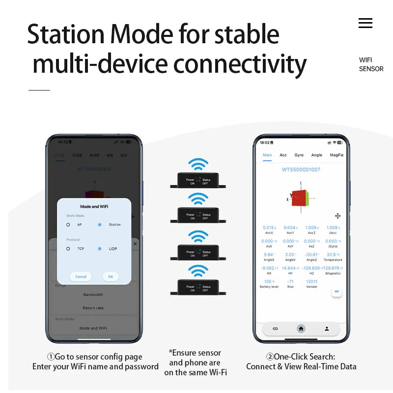 WT901 Wi-Fi Nine-Axis Motion Sensor - Options