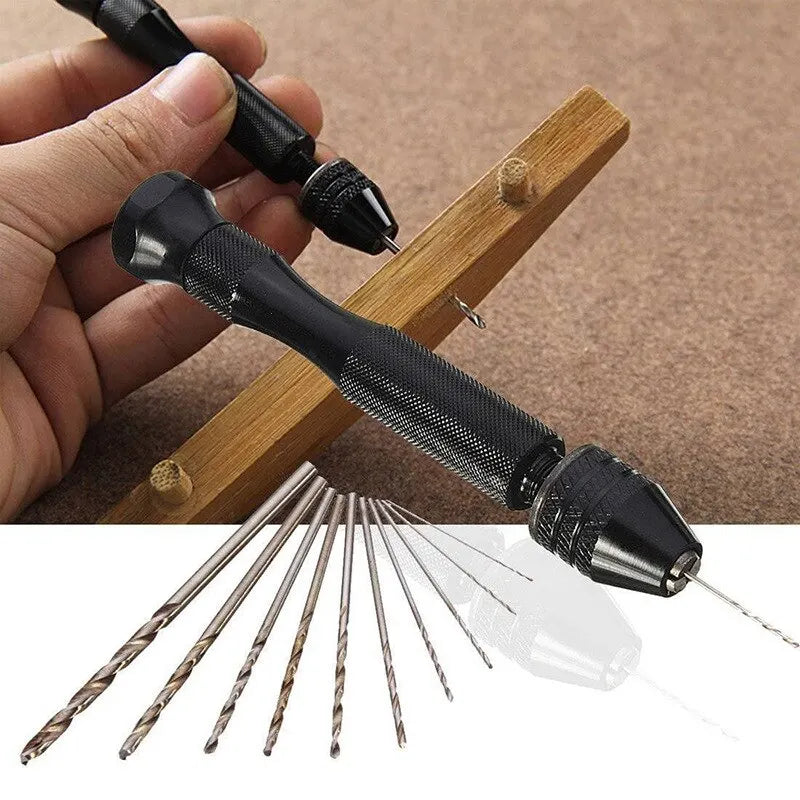 Mini Hand Drill with 10 Small Drill Bits