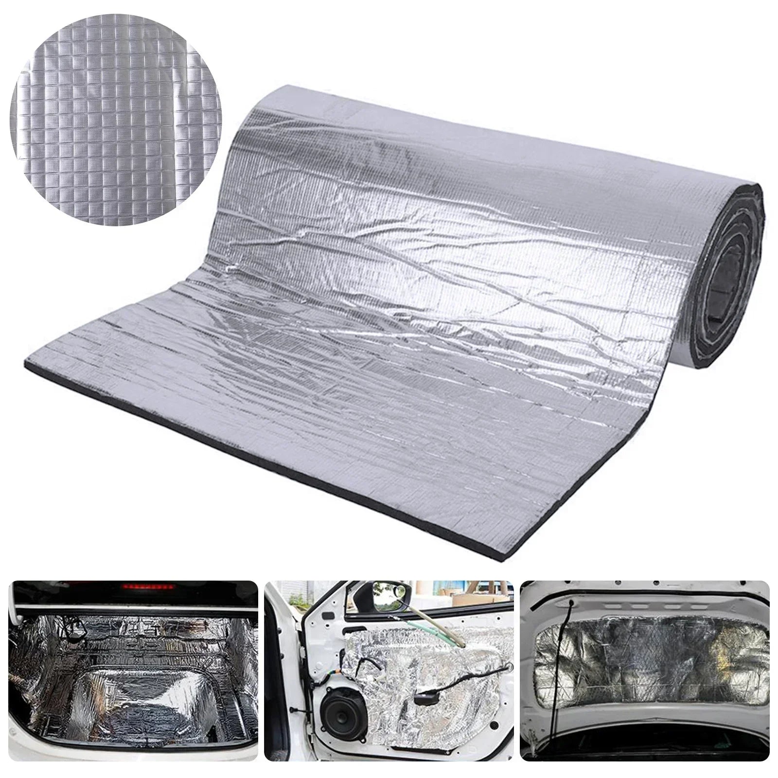 Tapete de isolamento acústico e térmico para automóveis 200x50cm 5/10mm, painel de parede à prova de som, tapetes de isolamento de ruído para carro.