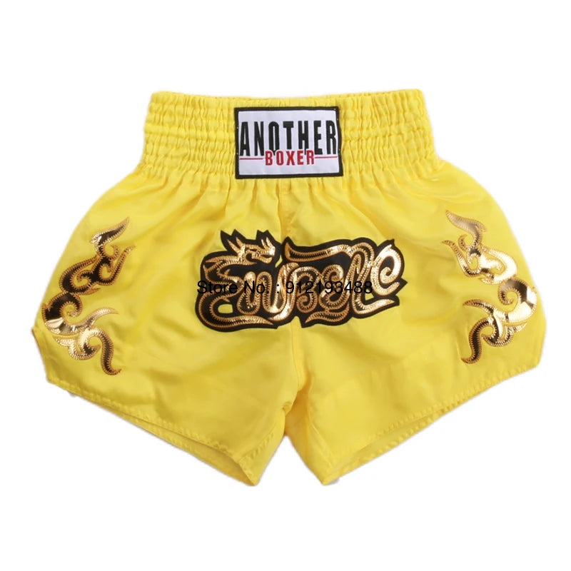 Muay Thai Shorts 2024 New Boxing Shorts Women Men Child Embroidery Kickboxing Training Pants Sanda Martial Arts Fight Equipment