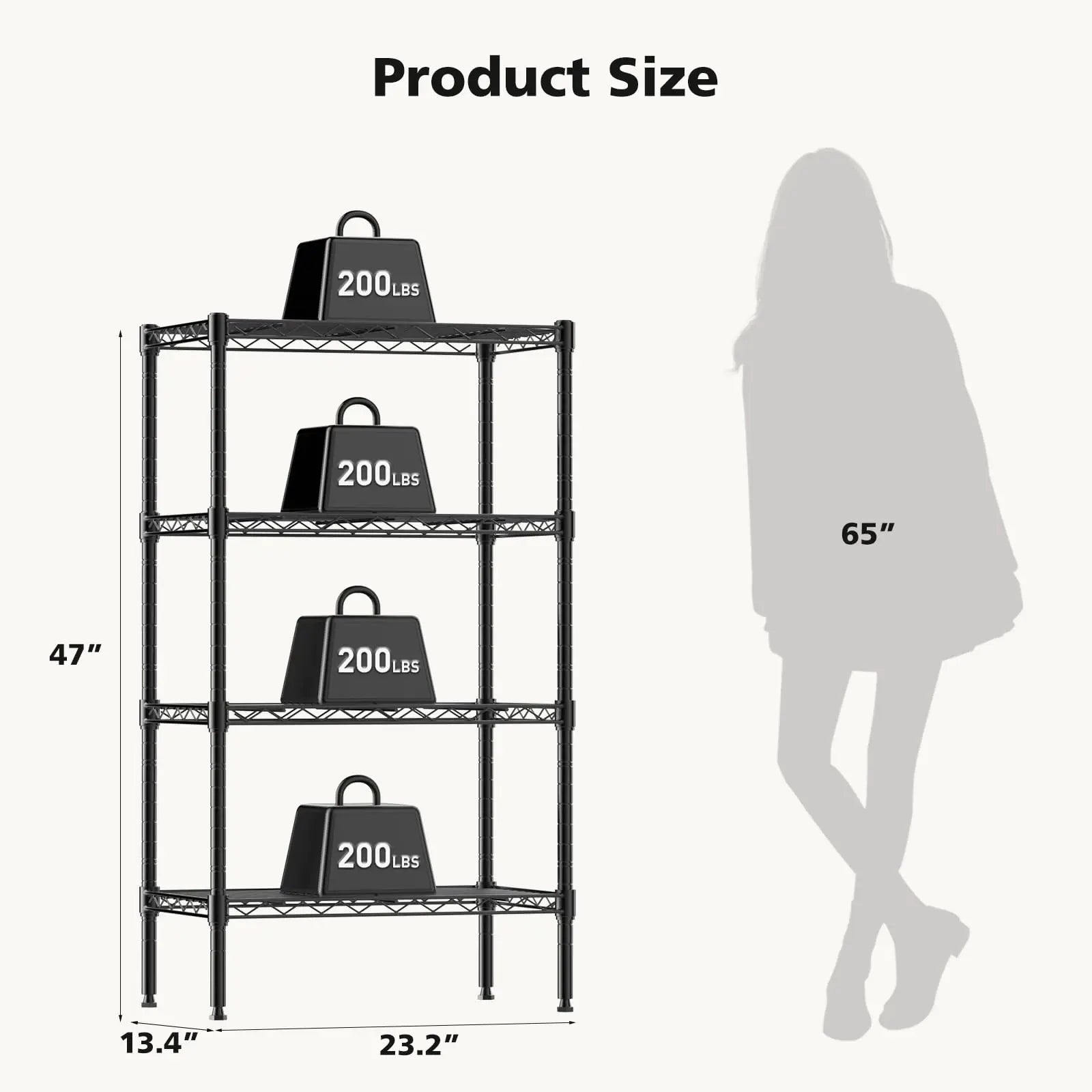 Adjustable Metal Wire Storage Shelves Heavy Duty 3-5 Tier Rack