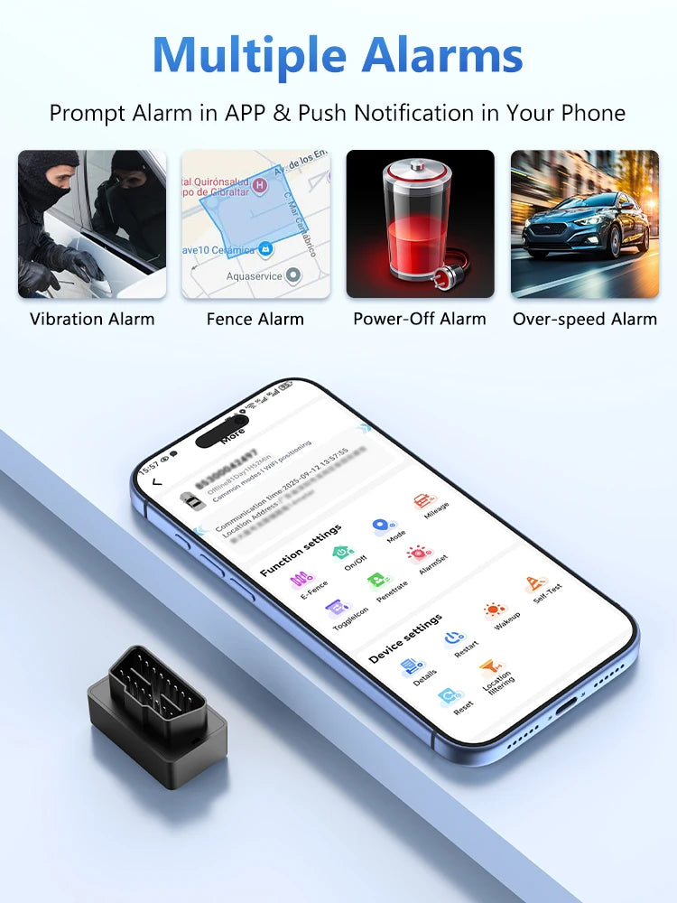4G mini OBD II GPS auto tracker zabudovaná batéria 16PIN rozhranie zariadenie pre auto vozidlo s online sledovaním APP