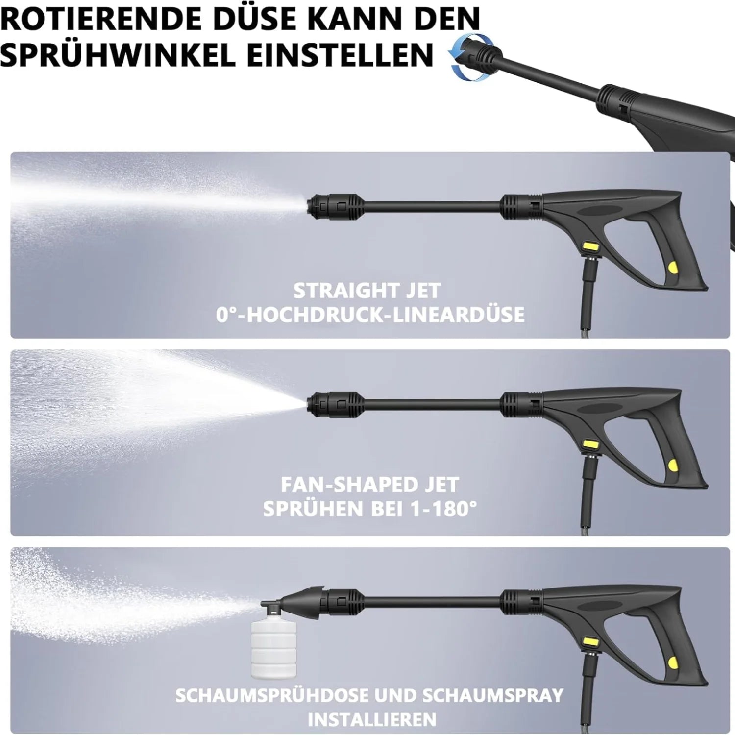 Pistolet de lavage de voiture électrique haute pression avec buse réglable