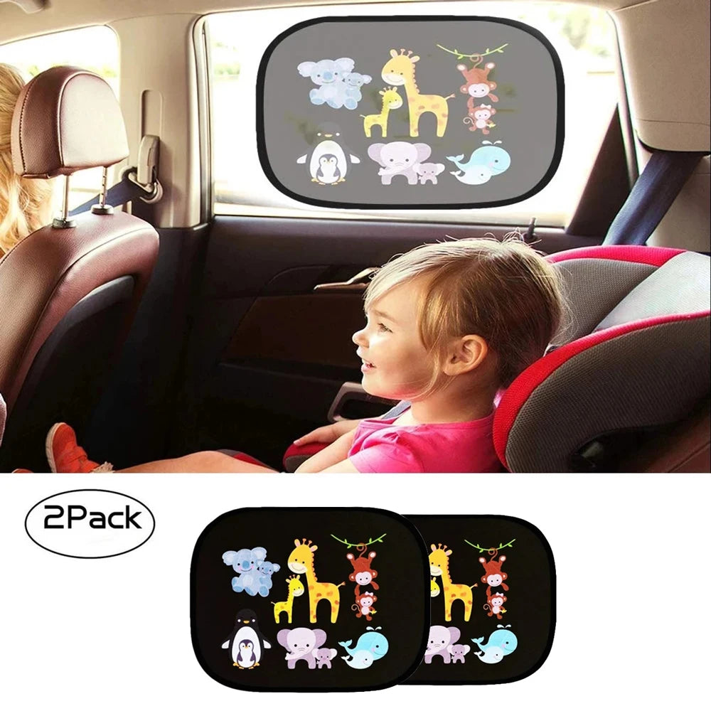 Cartoon Static-Cling Car Window Shade – Single or Pair