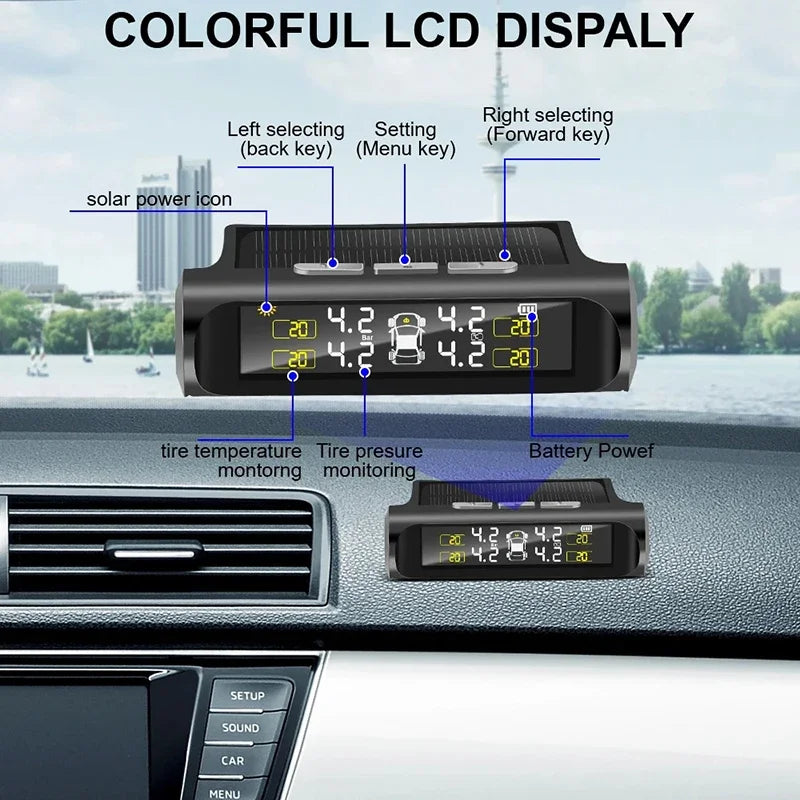 Solar TPMS Display with Four Sensors