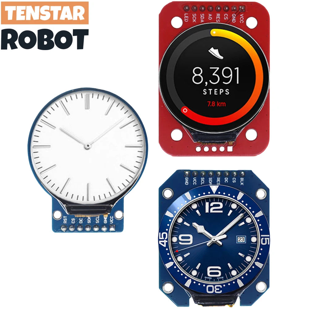 Módulo de ecrã TFT GC9A01 de 1.28-Inch - redondo ou quadrado