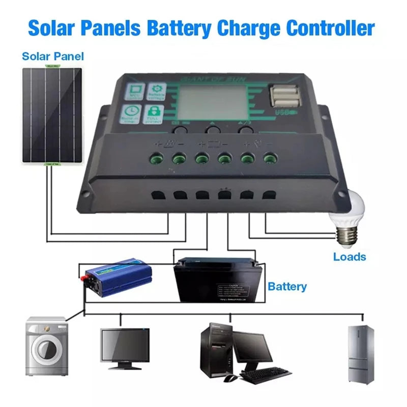 12 V / 24 V Solar Charge Controller with LCD