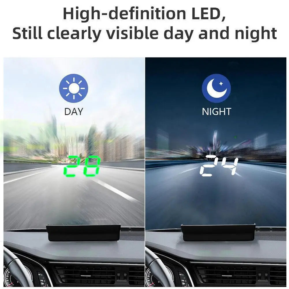 GPS Windscreen Head-Up Speed Display, Green or White LED