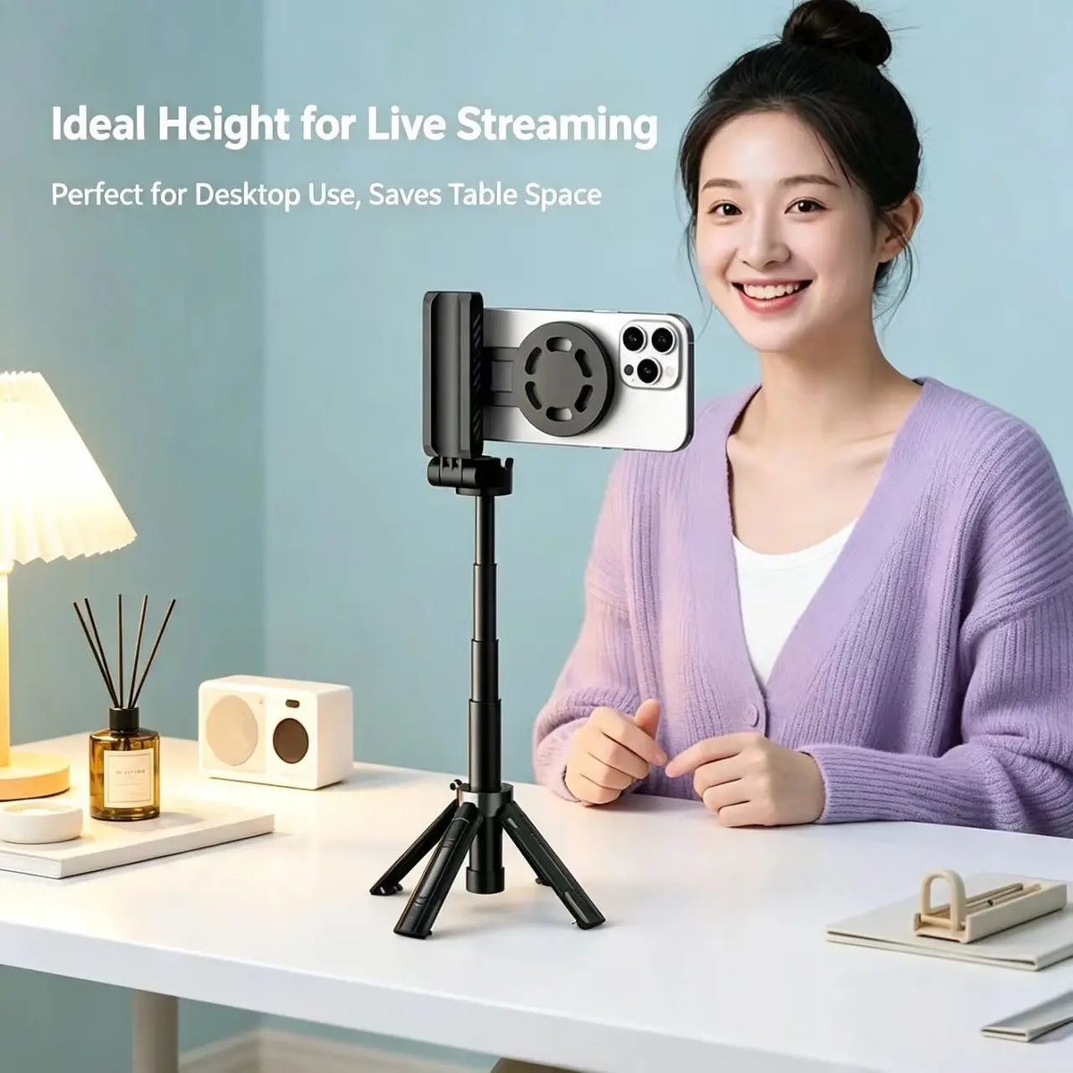 Phone Selfie Stick and Tripod with Bluetooth Remote