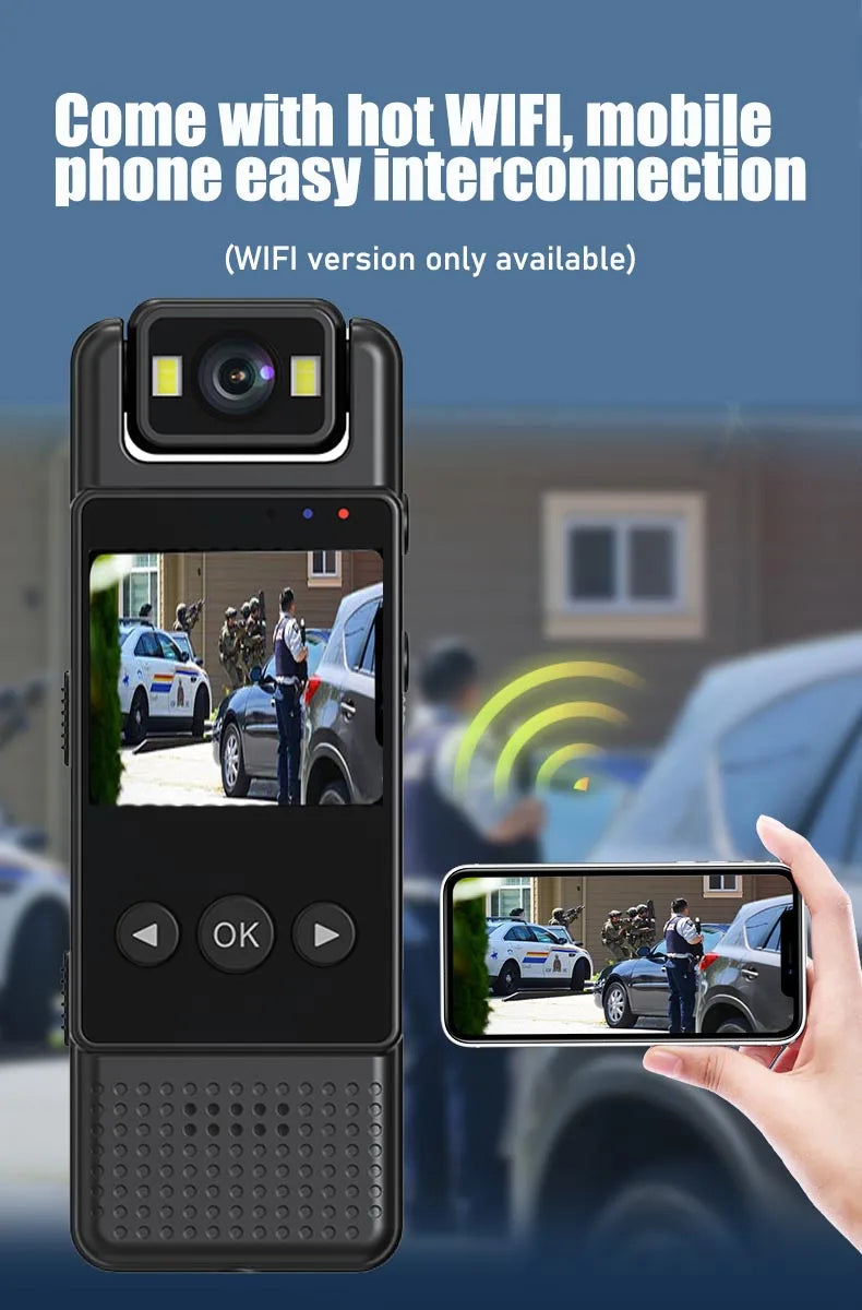 JOZUZE L12 Wifi Mini Camera 1080P Portable Digital Video Recorder Worn Police Small Body Cam Night Vision DV Miniature Camcorde