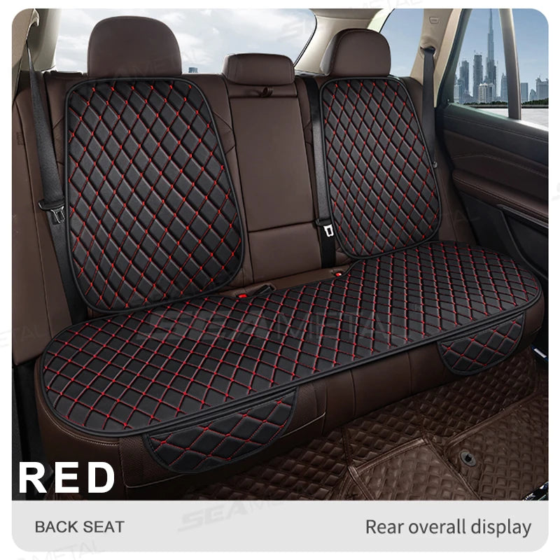 SEAMETAL Premium Car Seat Cushion Luxury Leather Anti Slip Seat Cover Breathable Anti Scratch Car Seat Protector for Sedan Suv