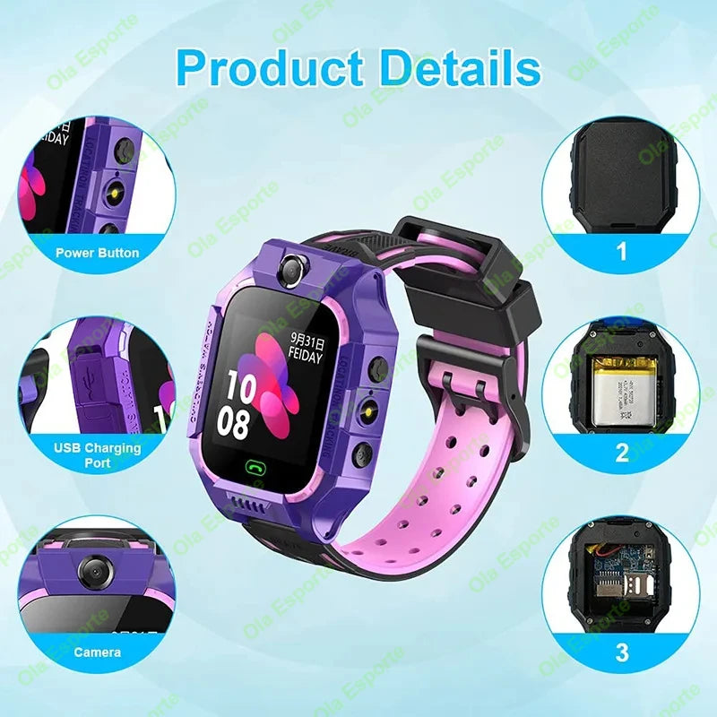Montre connectée d’enfants avec appels 2G et bouton SOS