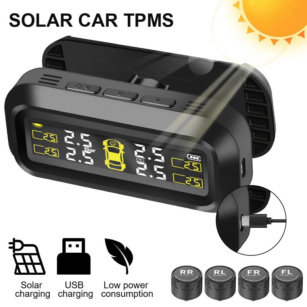 Solar Tyre Pressure Monitor with External Sensors