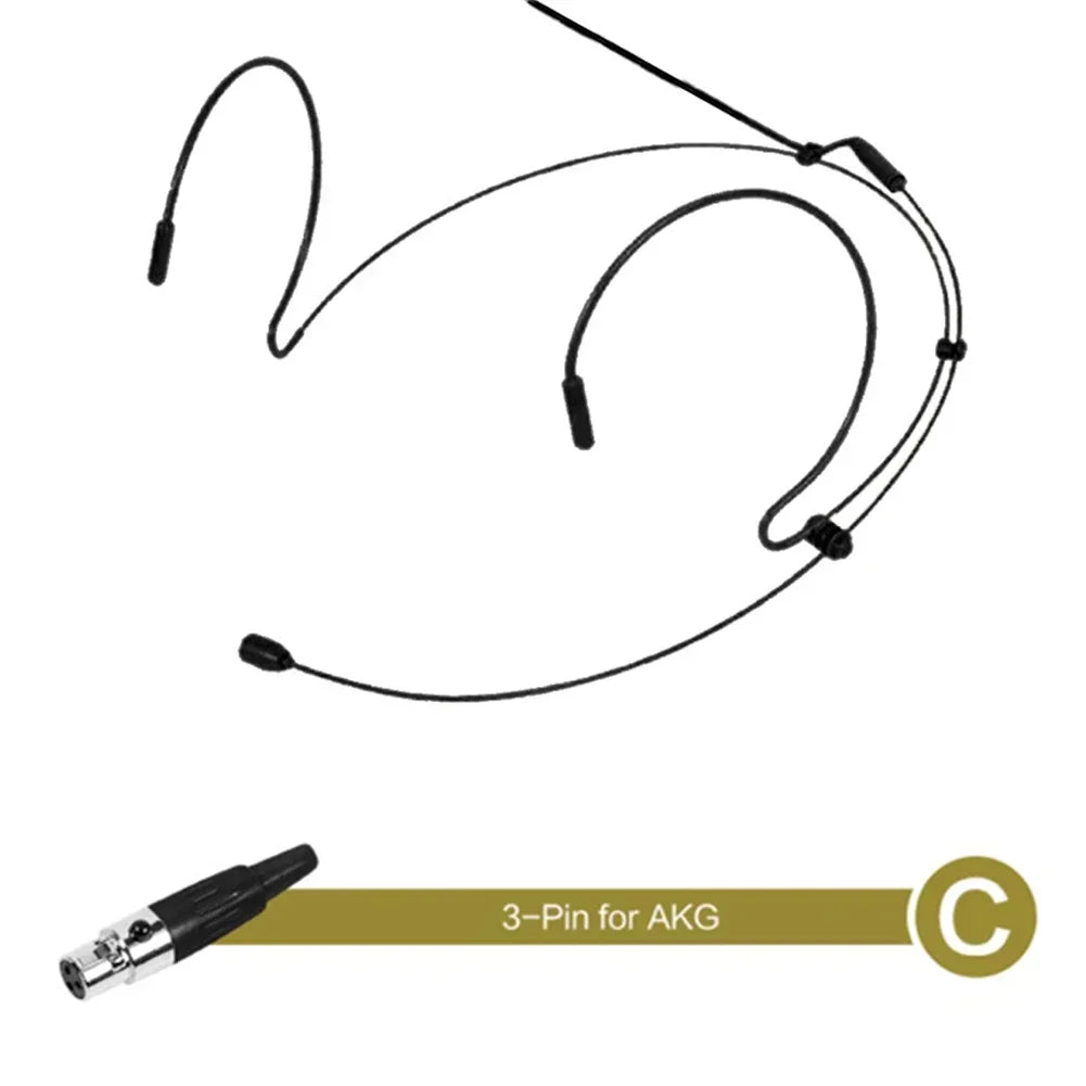 Double Earhook Headset Microphone with 2 Covers, 5 Plugs