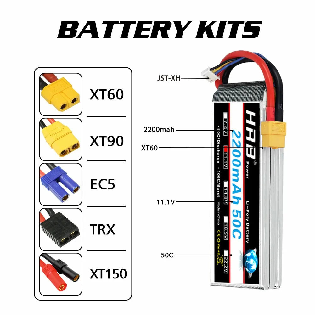 3S 2200mAh Lipo Battery with XT60 Plug for RC Models