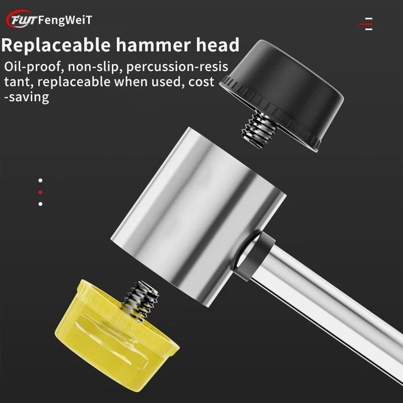 Dual-Face Soft Mallet with Replaceable Heads, 25–45mm