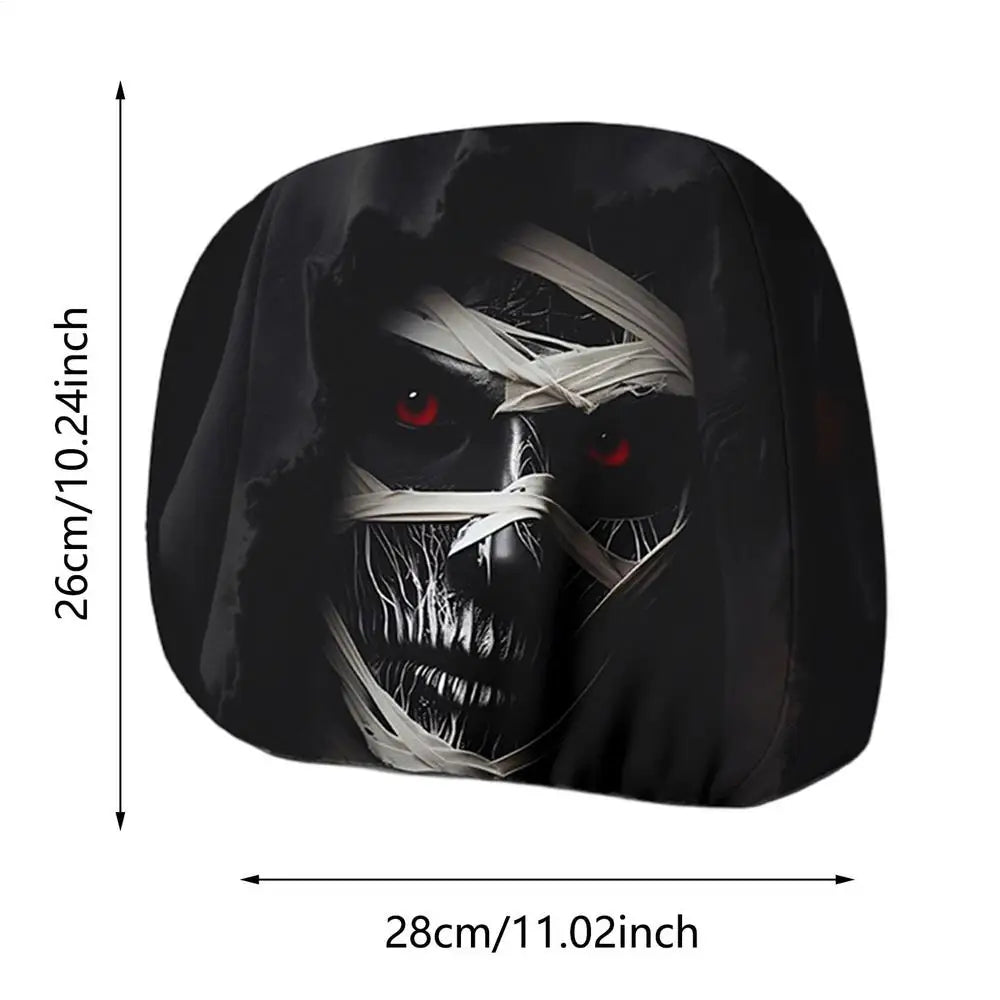 Set de două huse imprimate din poliester pentru tetiere auto