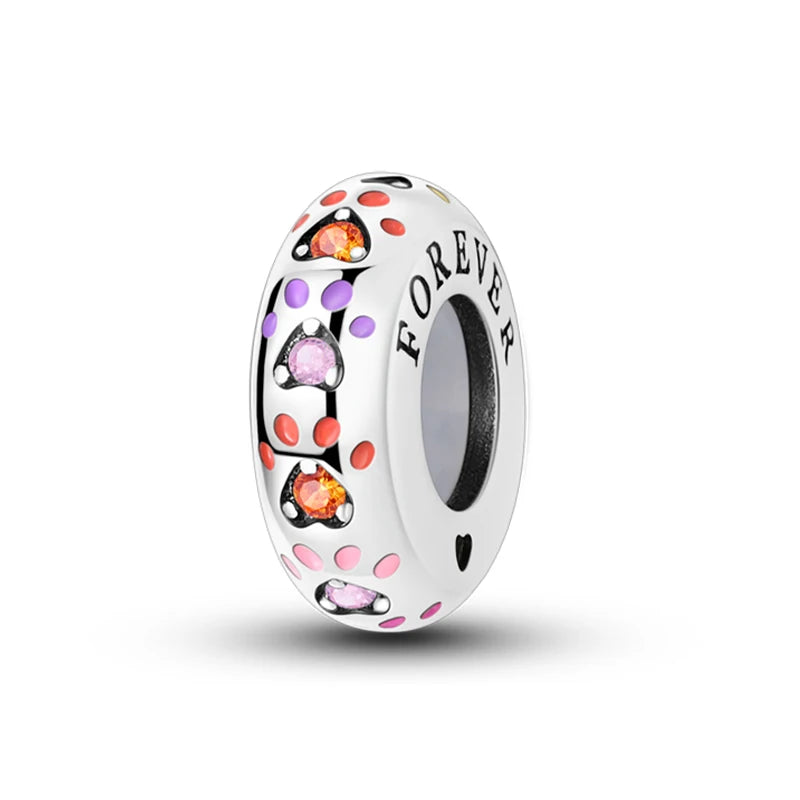 100% 925 Sterling Silver Rainbow Zircon Colorful Butterfly Dragon Shaped Silicone Stopper Charms Beads Fit DIY Bracelets Jewelry