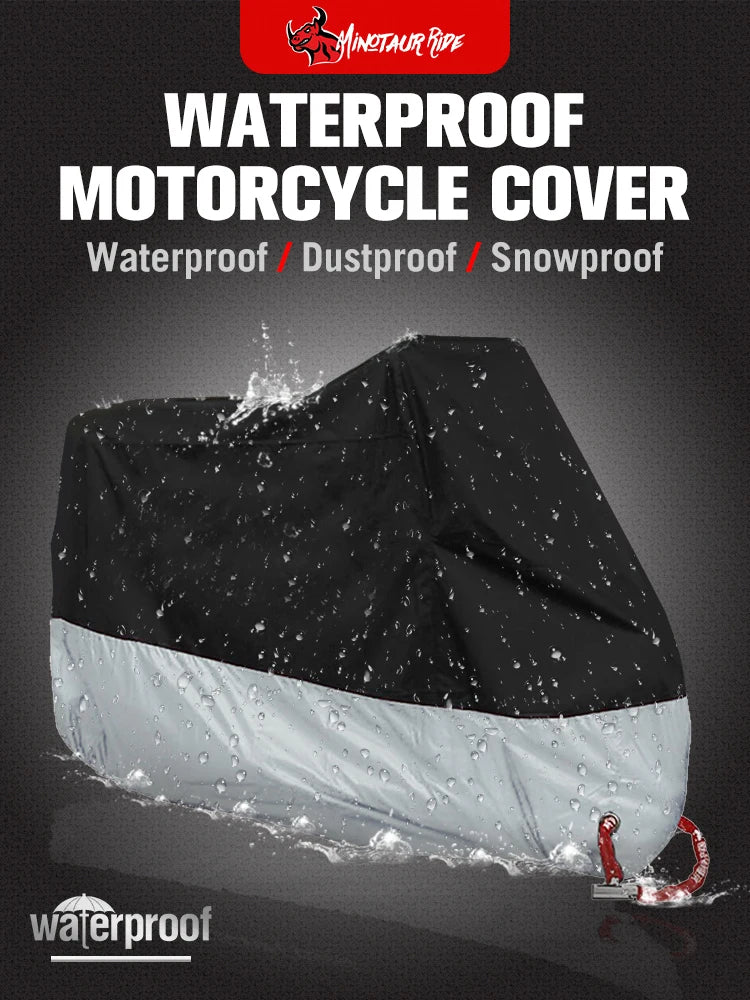 Motorcycle Cover Waterproof Moto Rain Cover Dustproof UV Protective Outdoor Indoor Motocross Scooter Motorbike Cover All Season