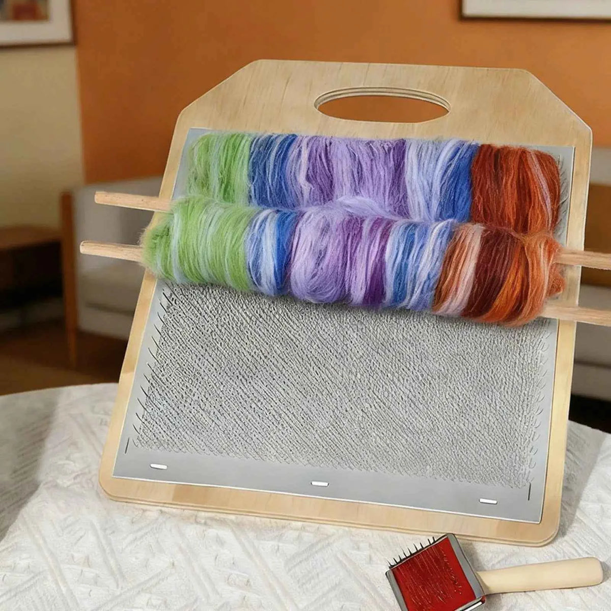 Wooden Wool Blending Board — Stand and Brush Options