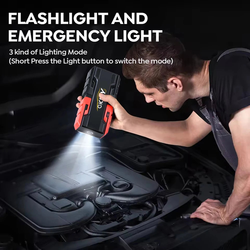 GKFLY Portable Car Battery Jump Starter 8000mAh