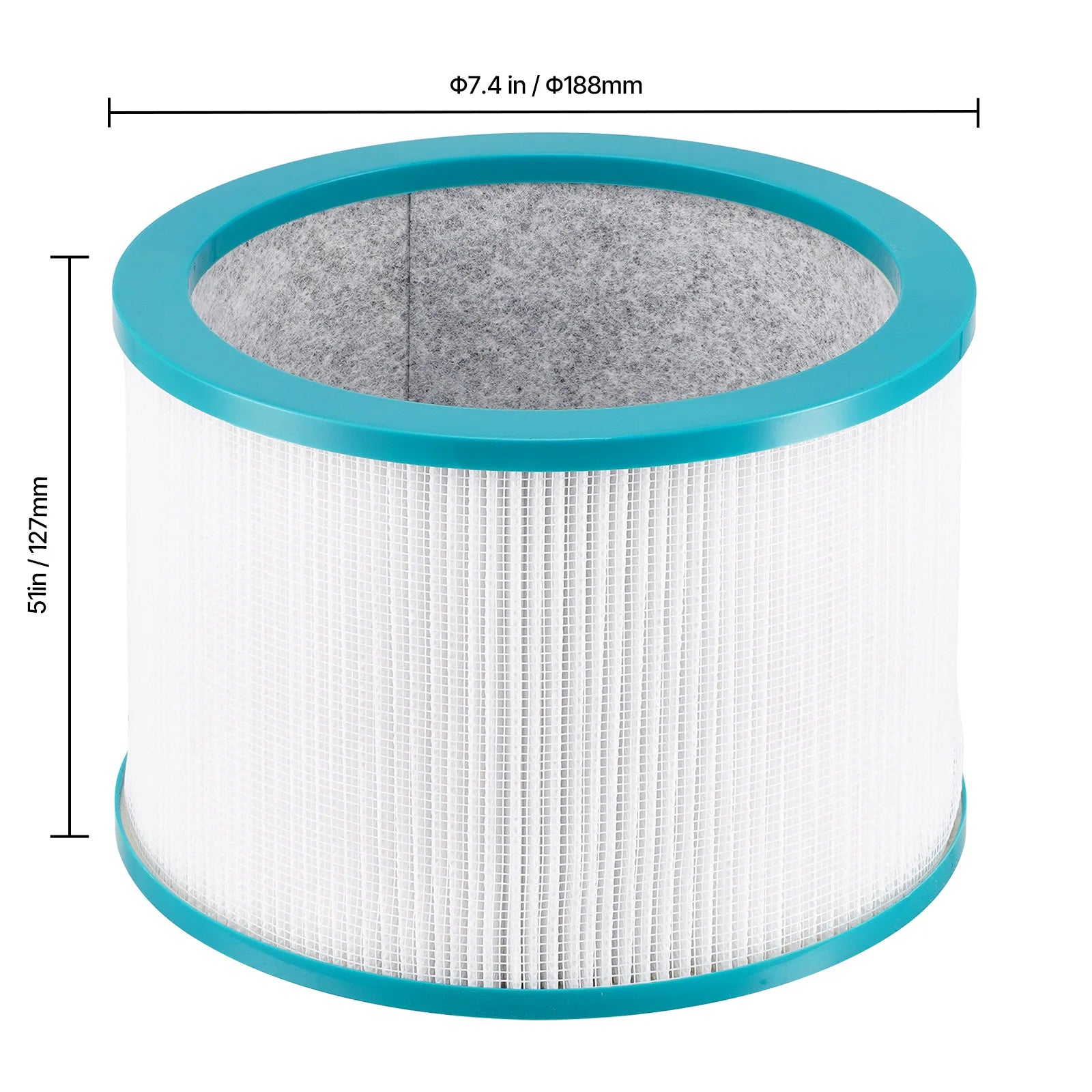 HEPA Replacement Filter for Tower Fan with Activated Carbon Layer