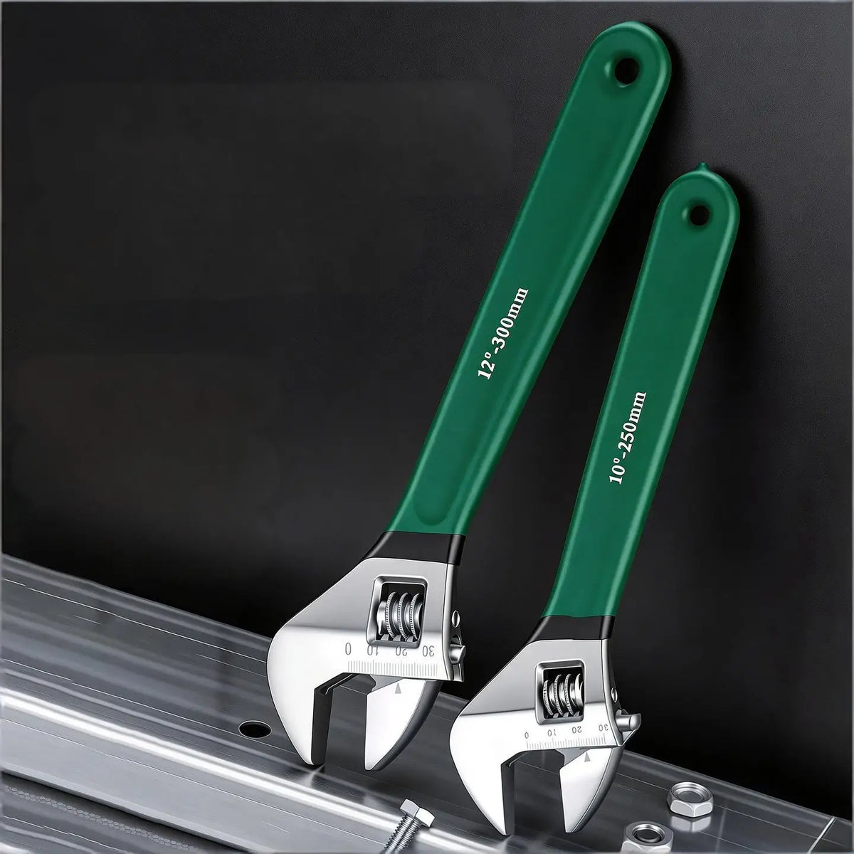 Carbon-Steel Adjustable Wrench - Size Options