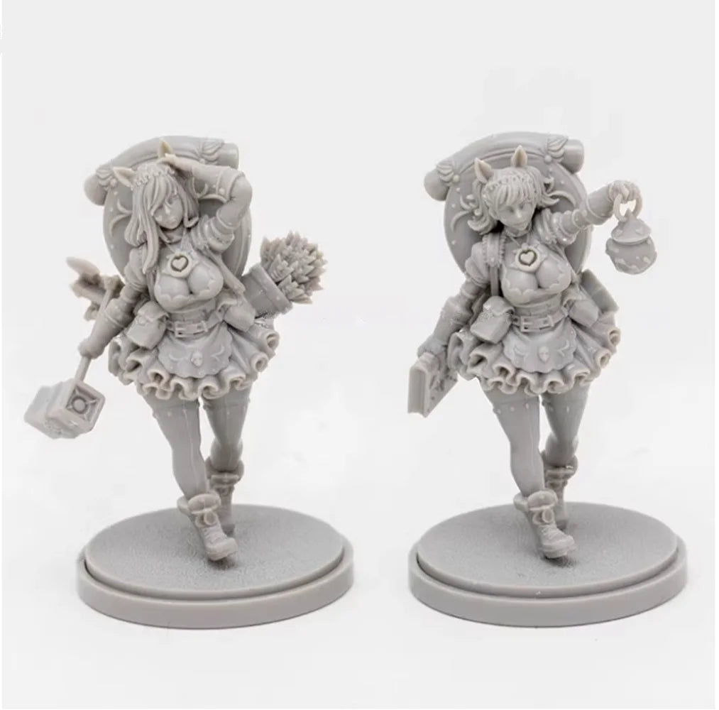 Súprava modelov fantasy figúrok zo živice, dve figúrky, nezostavené