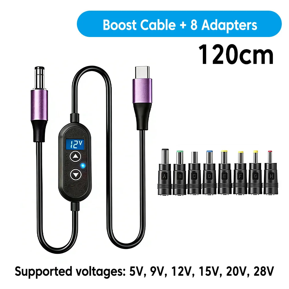 USB-C PD to DC Adjustable Power Cable