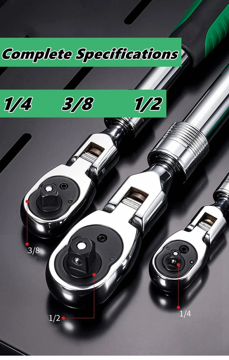 Drive Socket Drive Standard Ratchet Wrench , 1/4,3/8,1/2 Inch Flexible 72-Tooth Extendable Telescopic Socket Spanner Wrench