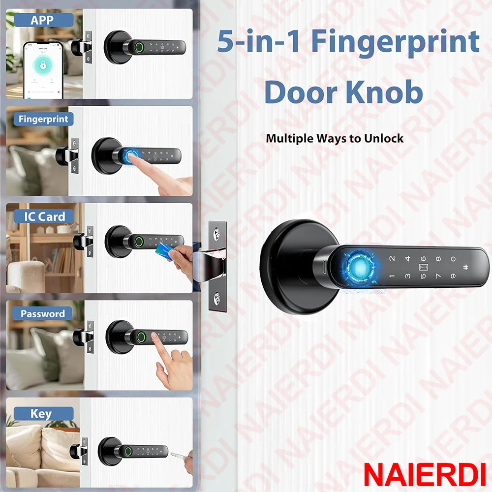 Porte-clé intelligente 5-en-1 à empreinte digitale avec contrôle via app