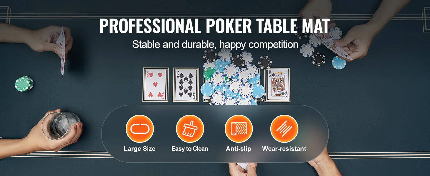 Pokerová podložka na stôl 70 x 35 palcov s vodotesnou taškou na prenášanie