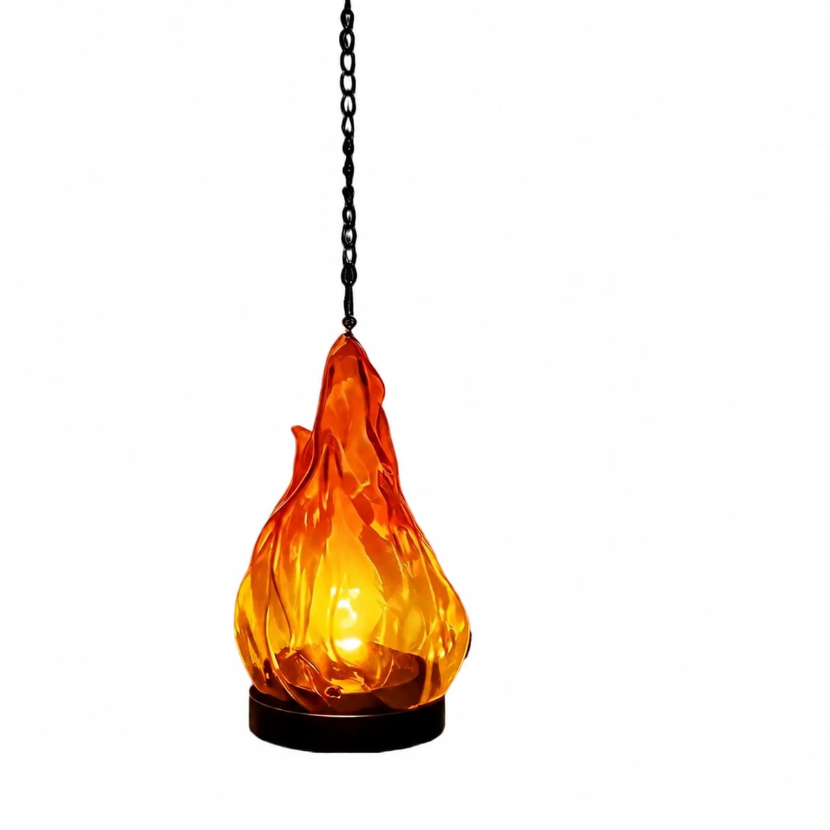 Flame-Effect Hanging LED Lantern with Chain