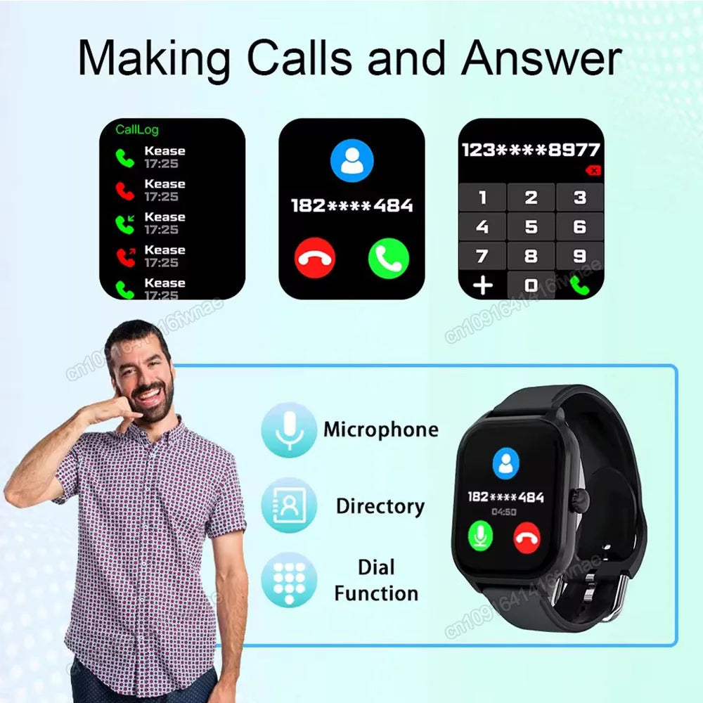 Reloj inteligente para llamadas Bluetooth de 2,01 pulgadas con seguimiento de actividad