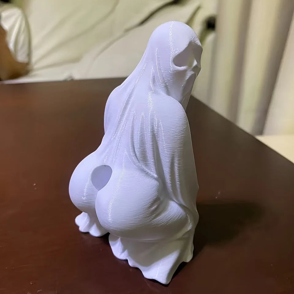 Halloween-i Ghostface tolltartó, vicces guggoló szellemfigura, ceruzatartó, asztali rendszerező, ajándék a horror és a Sikoly rajongóinak, otthoni asztaldísz