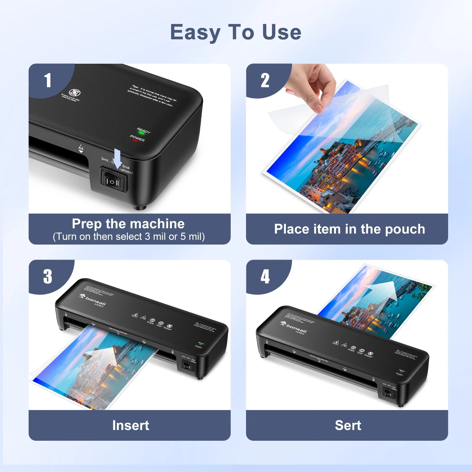 9-Inch Thermal Laminator A4 with Jam-Free Tech Fast Preheat