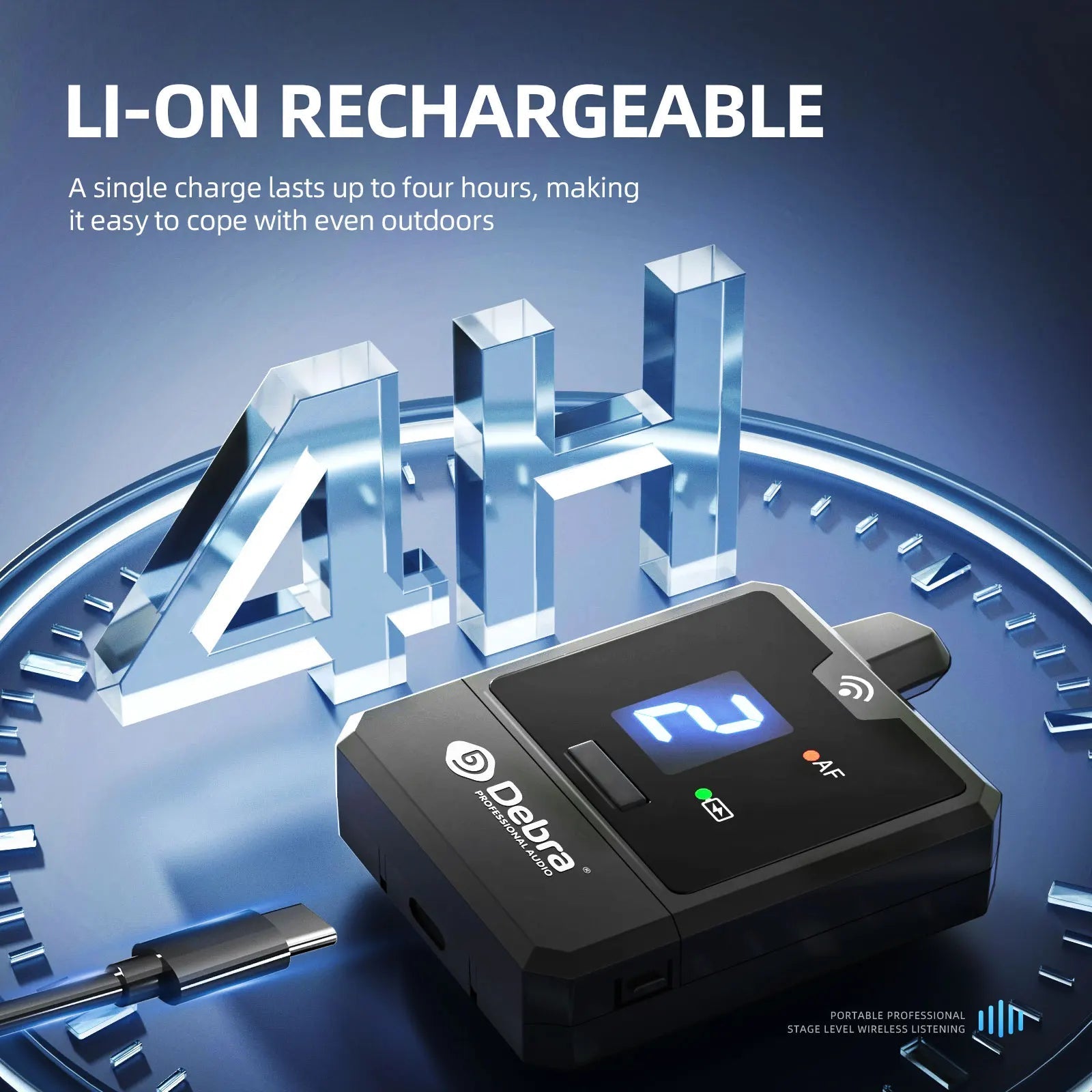 Debra Audio IEM Er-Mini Wireless In-Ear Monitor System Protable Li-on Rechargeable For Audio Professional Stage Monitoring