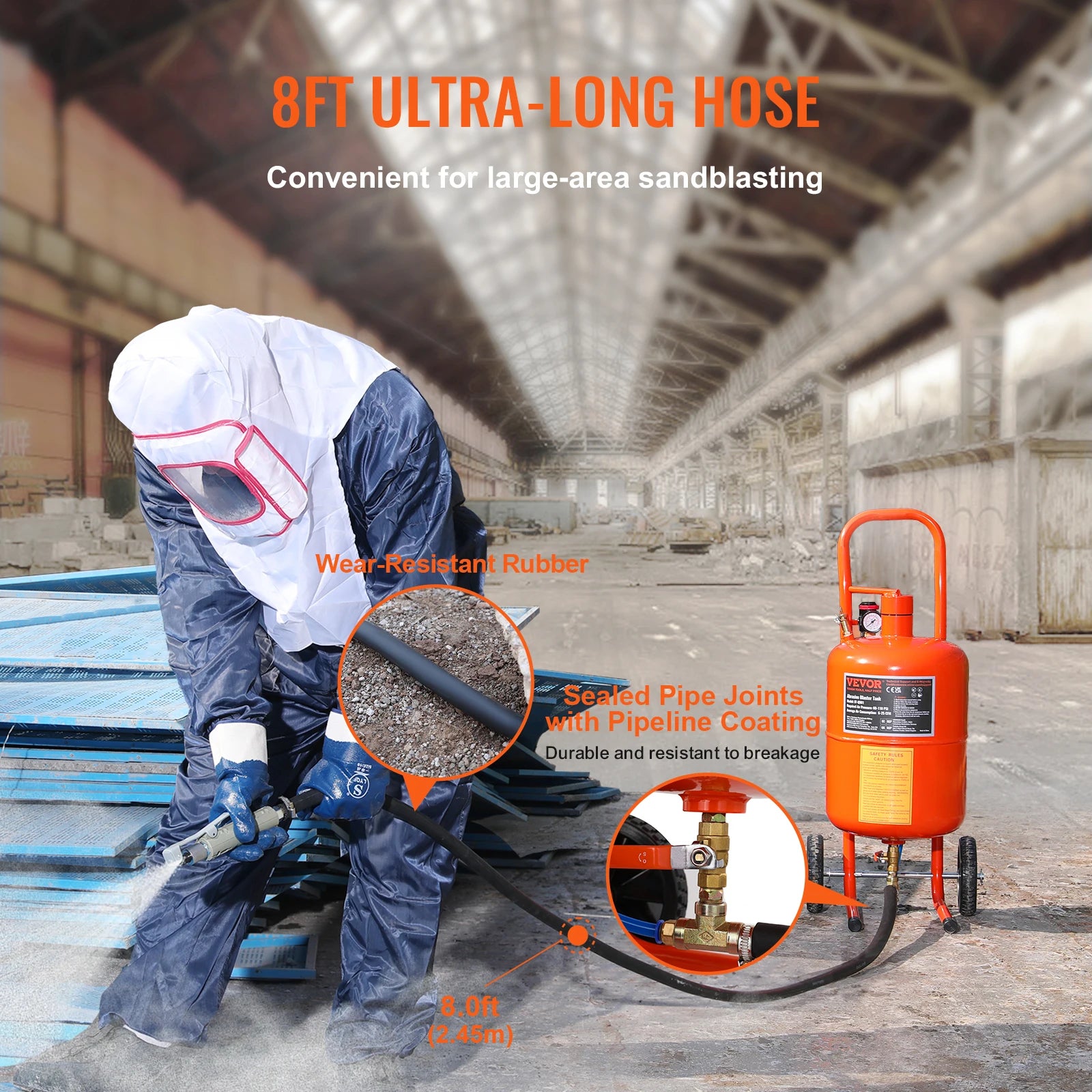 Prenosná sada pieskovacieho zariadenia 5–20 galónov 60–110 PSI na odstránenie hrdze a farby
