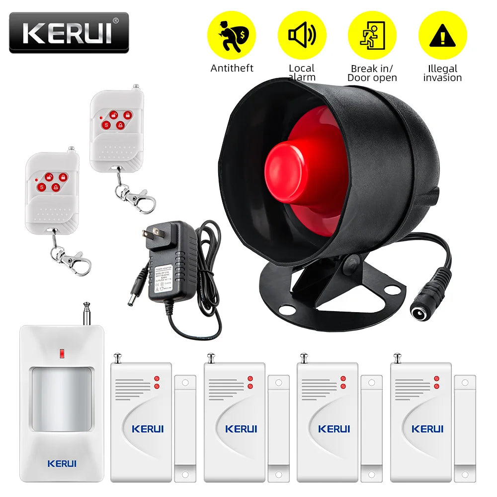 Wireless Home Security Alarm System Kit with Siren, Sensors and Remote