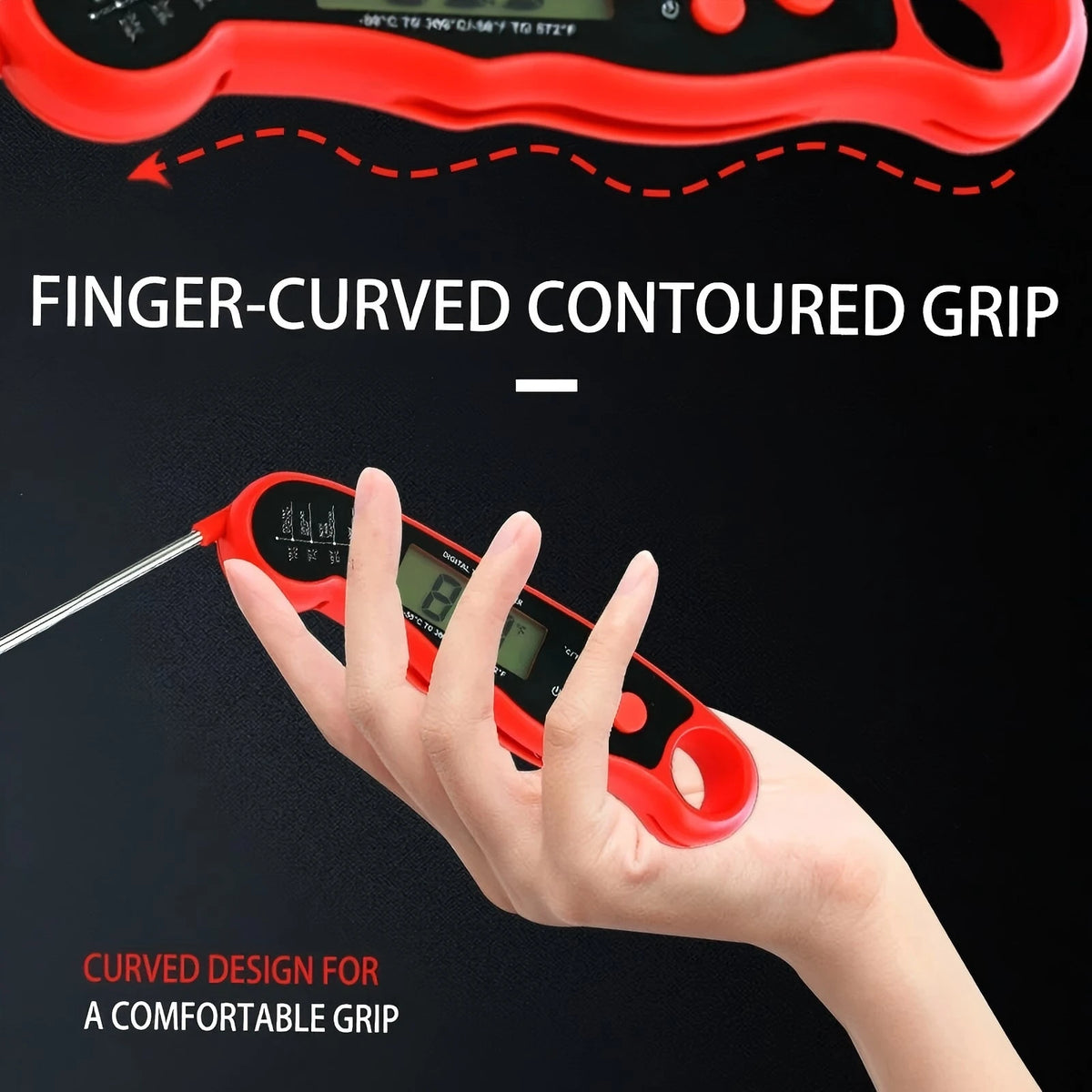 Folding Cooking Thermometer with Backlight and Hold